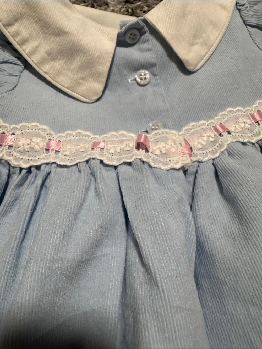 Vintage Light Blue Corduroy Dress Size 12 months